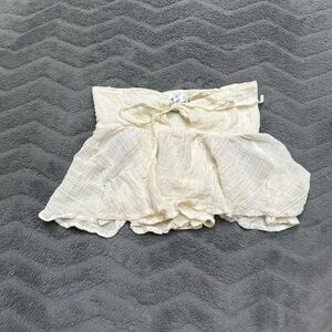 Princess Polly Cream Ruffle Top